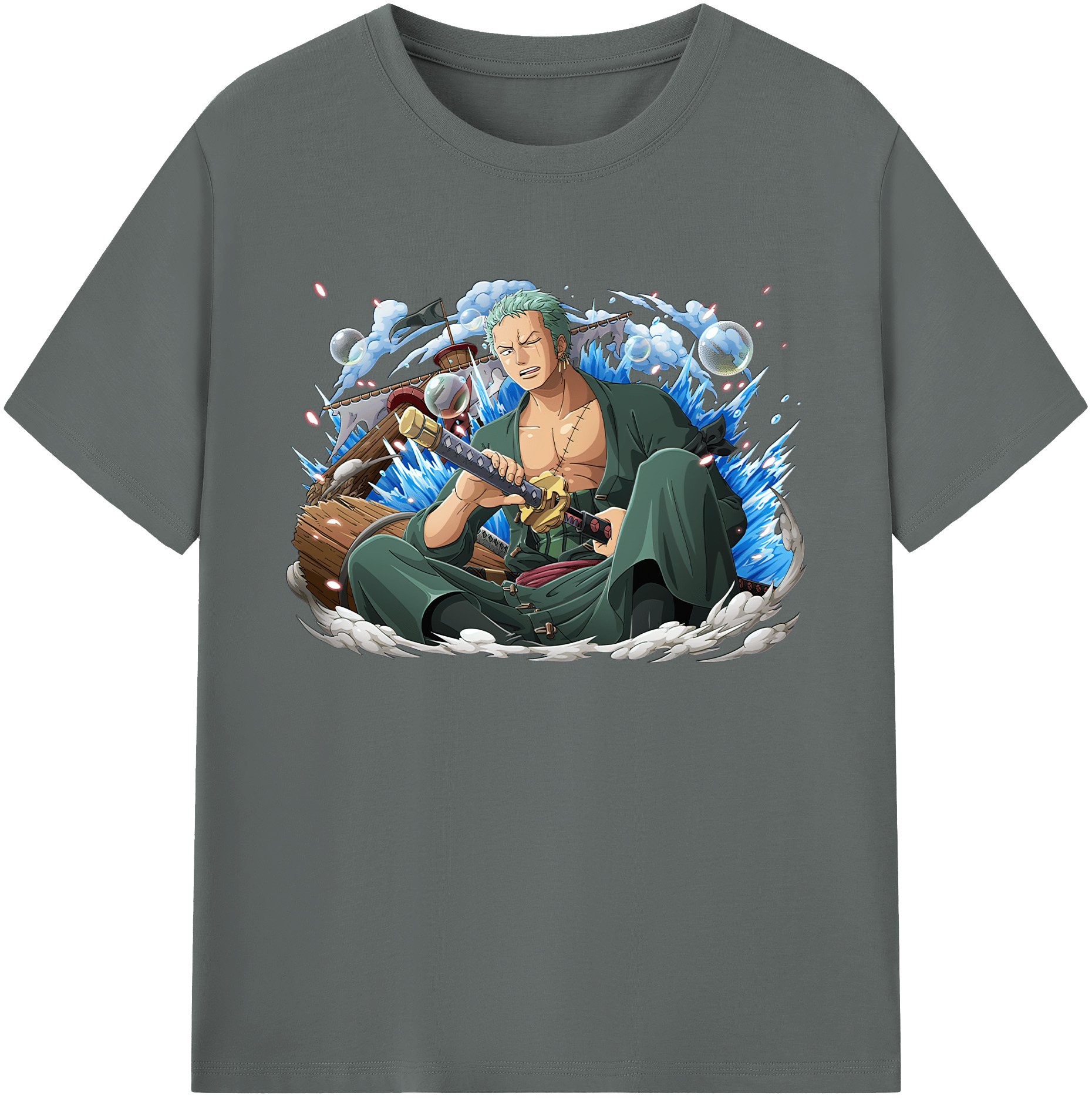 ワンピース ロロノア・ゾロ ONE PIECE Roronoa Zoro 綿100％ メンズ半袖Tシャツ｜肌触りやわらか＆通気性